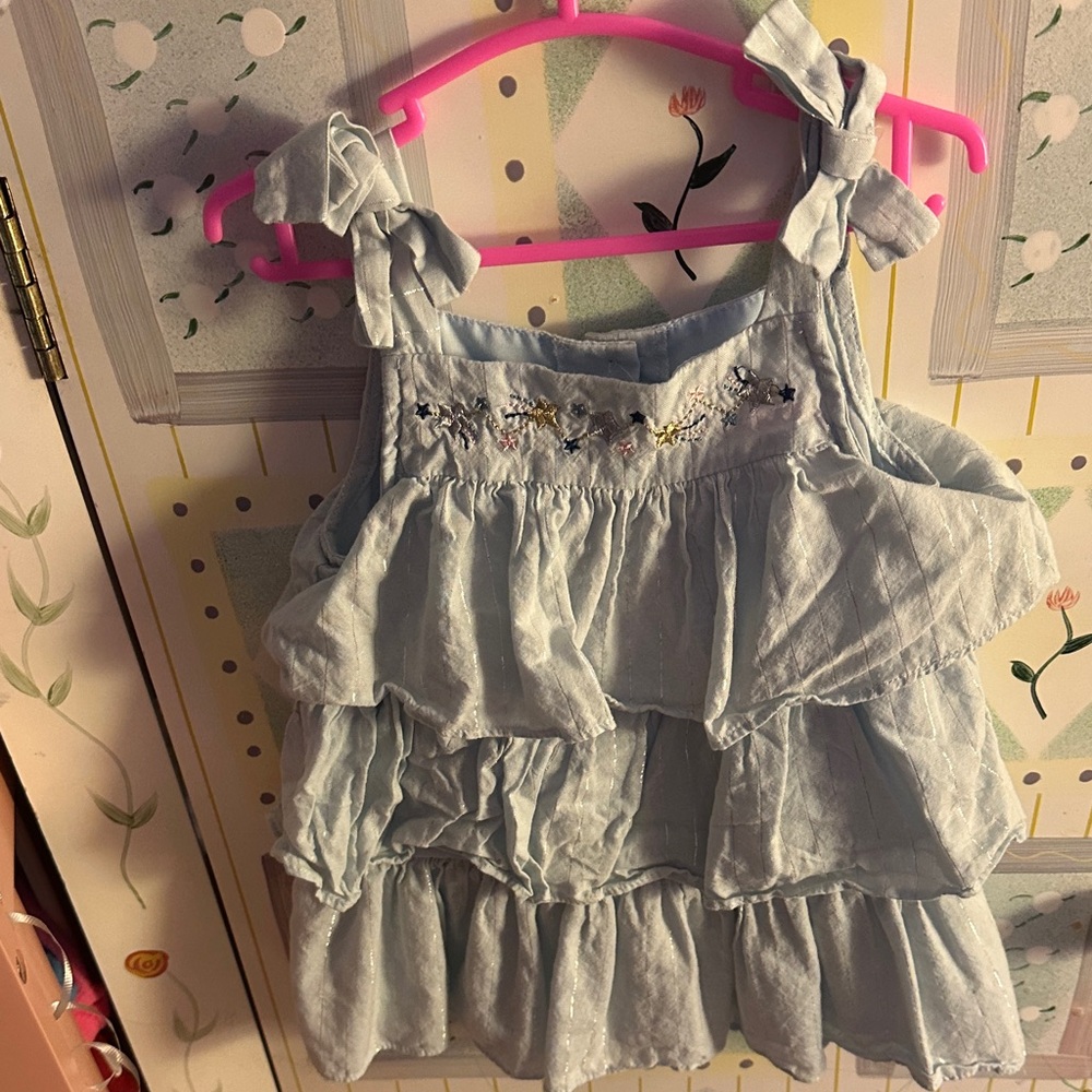 Light Blue Ruffled Toddler Dress